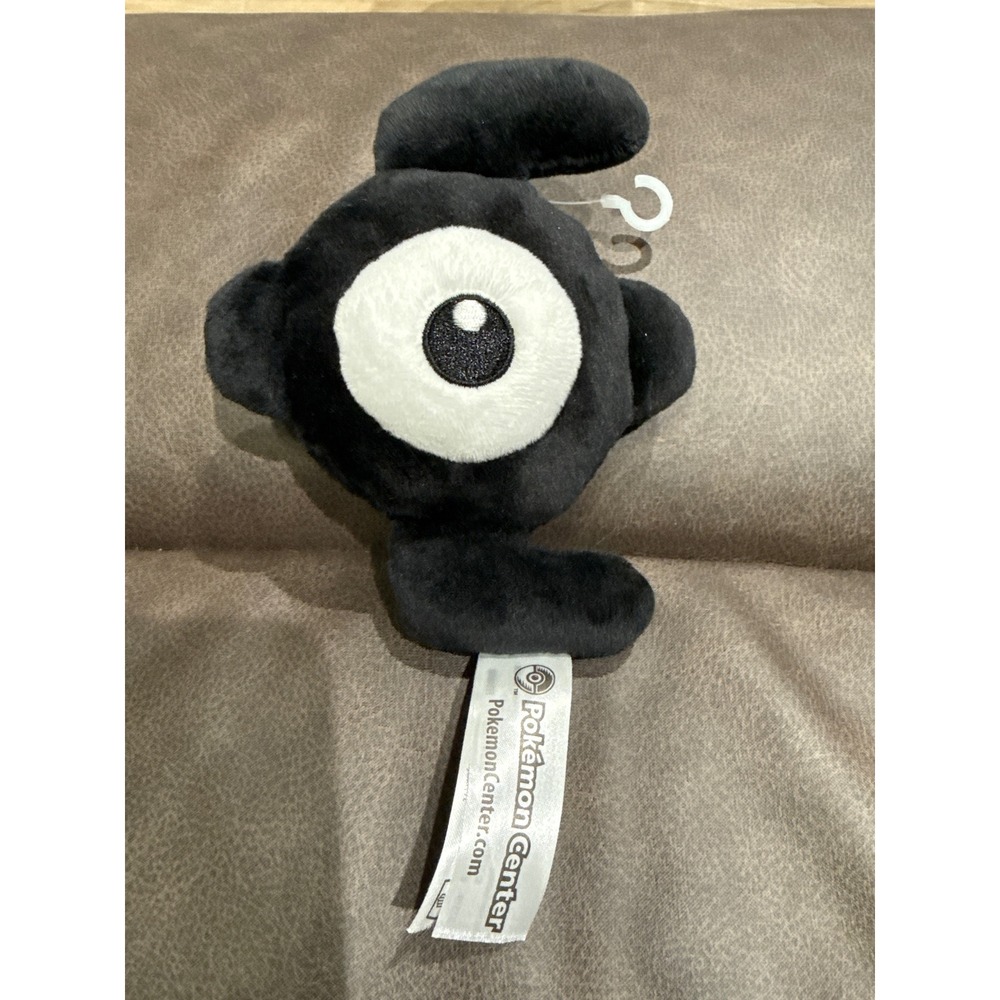 Pokemon Center Unown E Plush 2019 Symbol Pokemon Black Stuffed Toy Johto